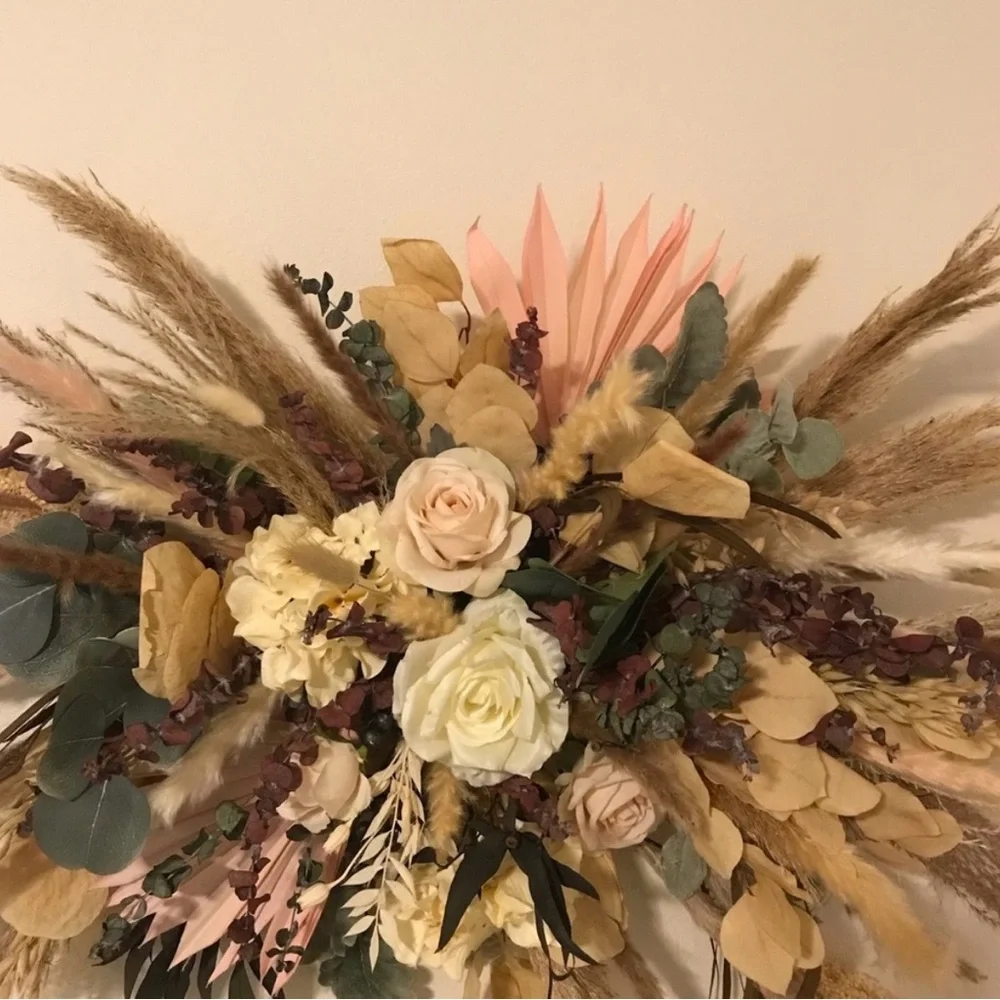 Wedding Boho Artisan Arch/Home Decor Wall Floral Accent Piece Custom FINAL SALE